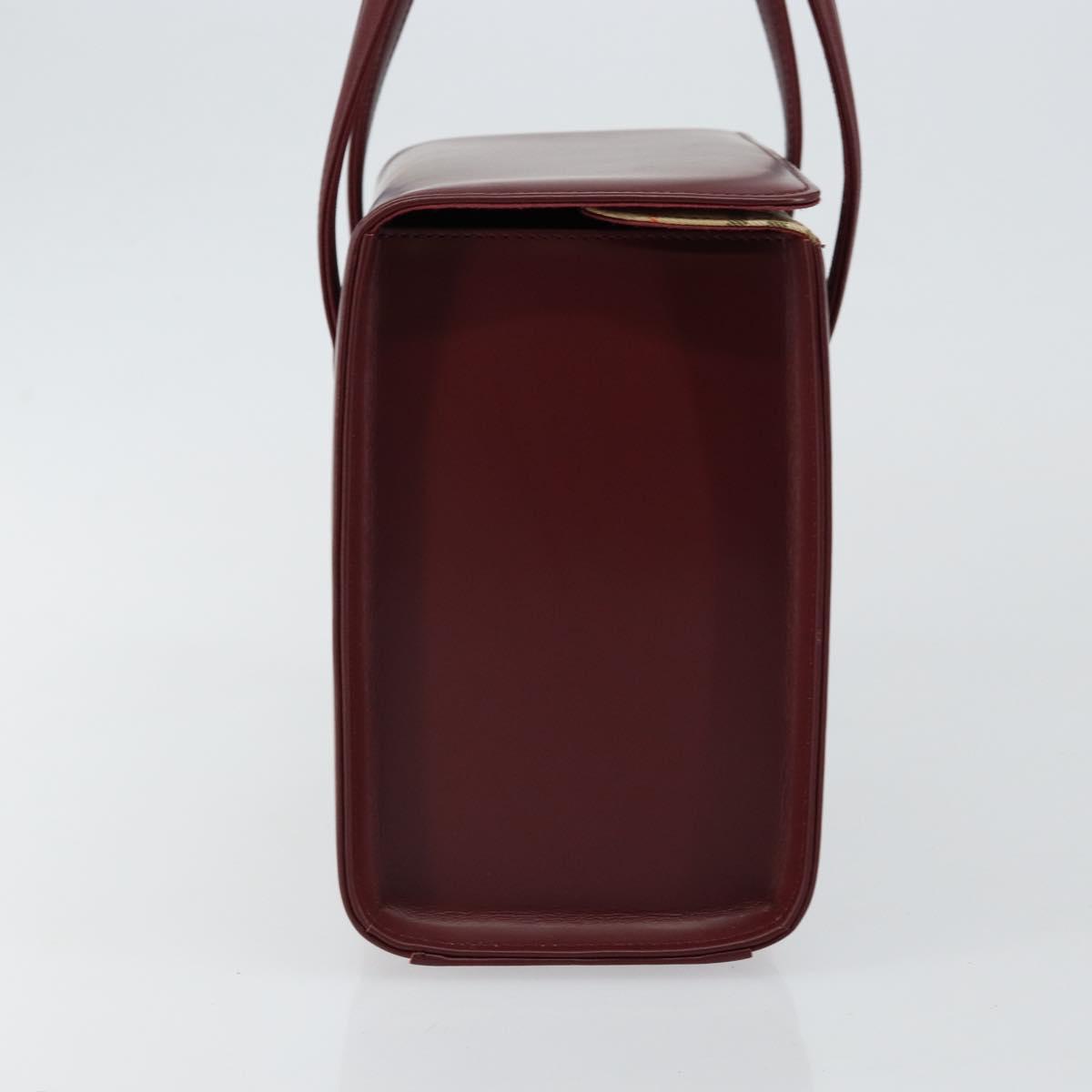 BURBERRY Hand Bag Leather Bordeaux Silver