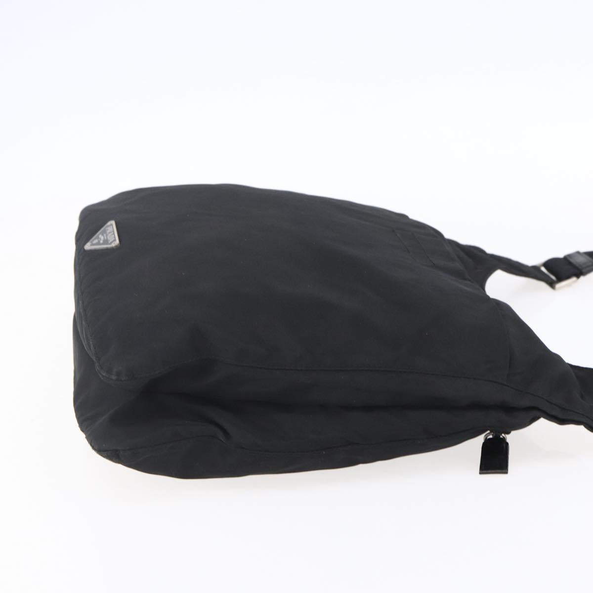 PRADA Shoulder Bag Nylon Black Silver