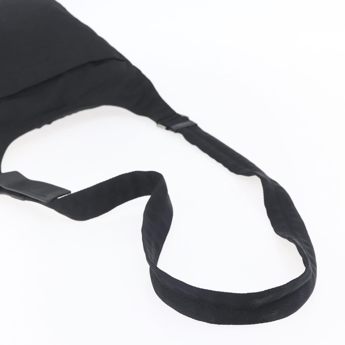 PRADA Shoulder Bag Nylon Black Silver