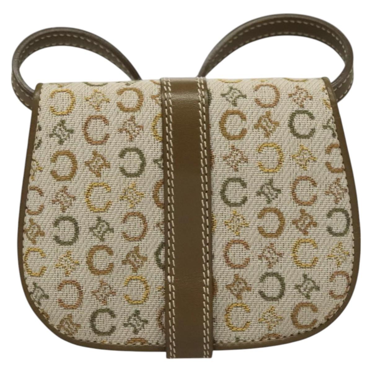 CELINE C Macadam Canvas Shoulder Wallet Khaki