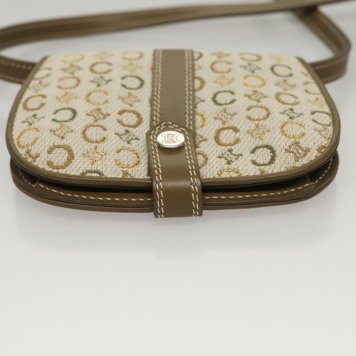 CELINE C Macadam Canvas Shoulder Wallet Khaki
