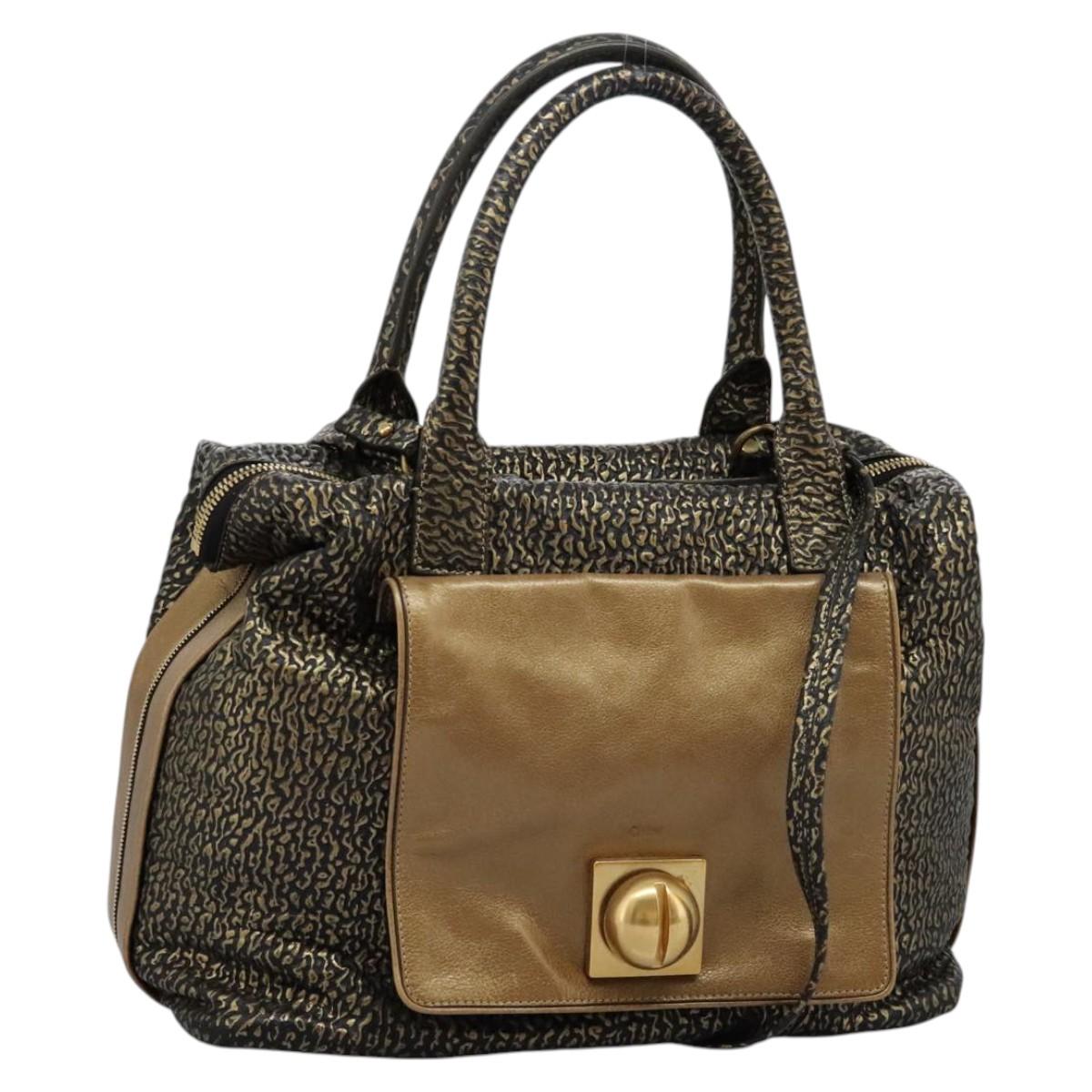 Chloe Hand Bag Leather 2way Gold