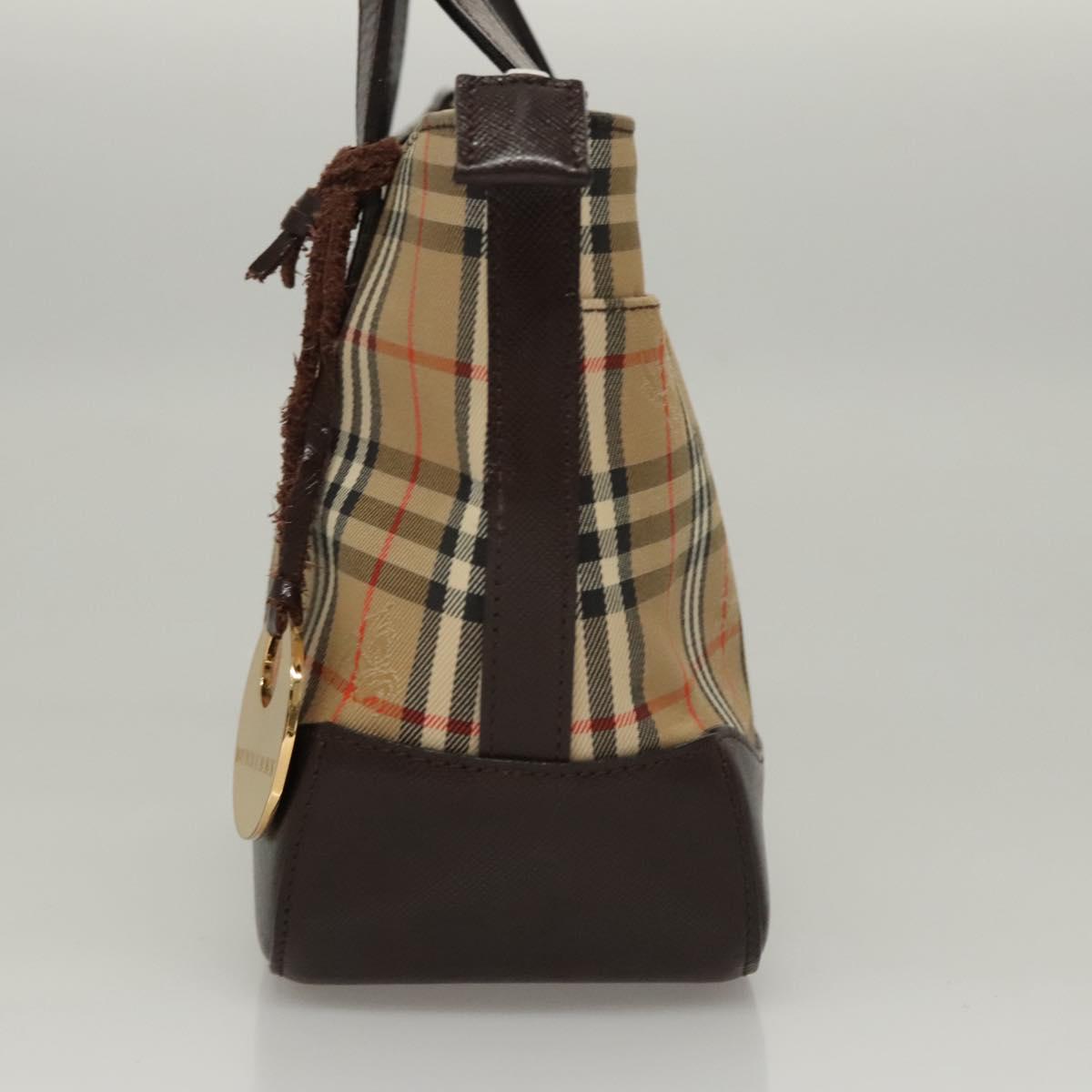BURBERRY Nova Check Hand Bag Canvas Beige