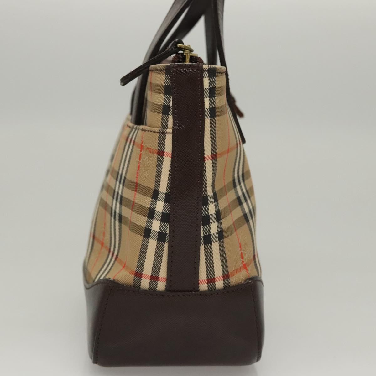 BURBERRY Nova Check Hand Bag Canvas Beige