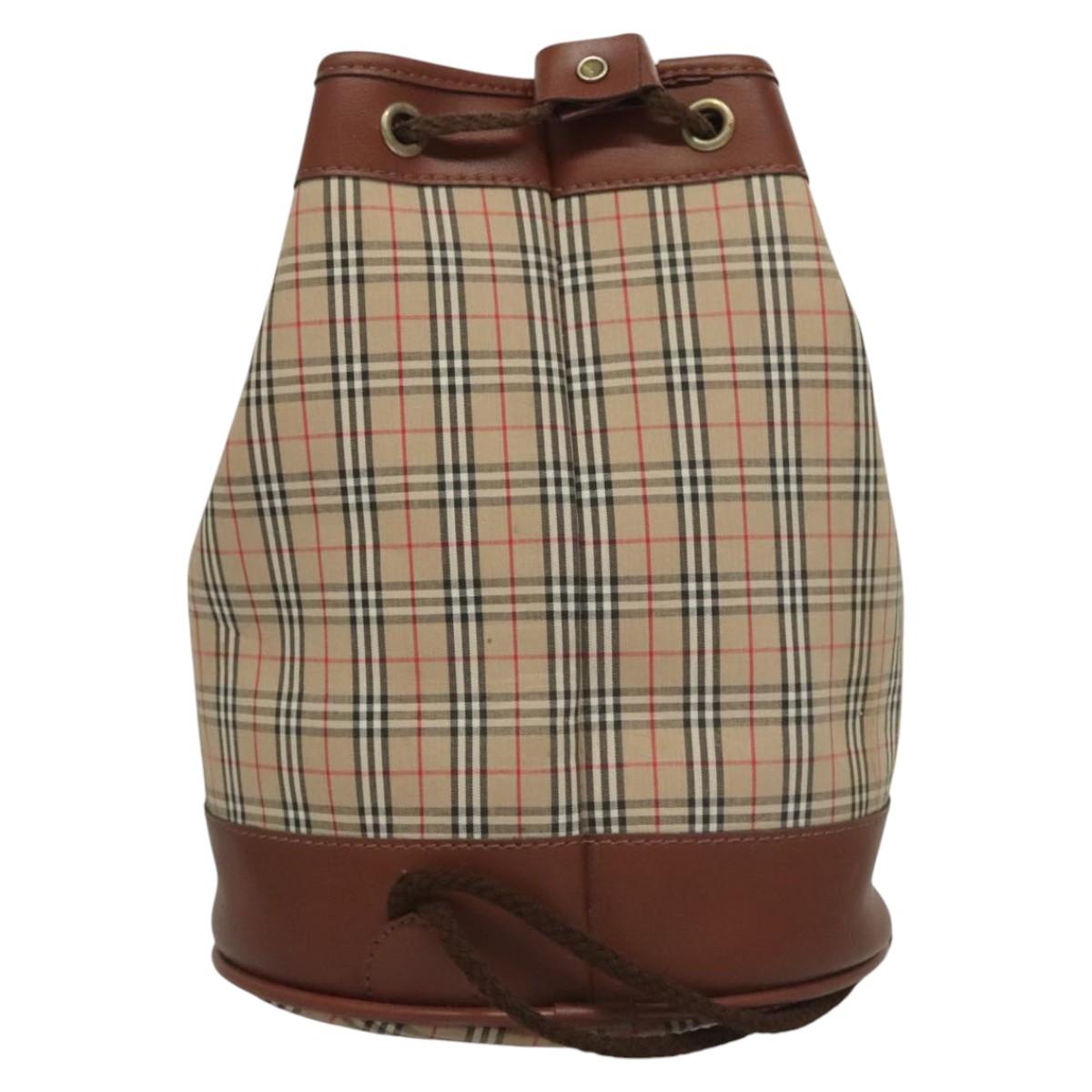 Burberrys Nova Check Shoulder Bag Canvas Beige