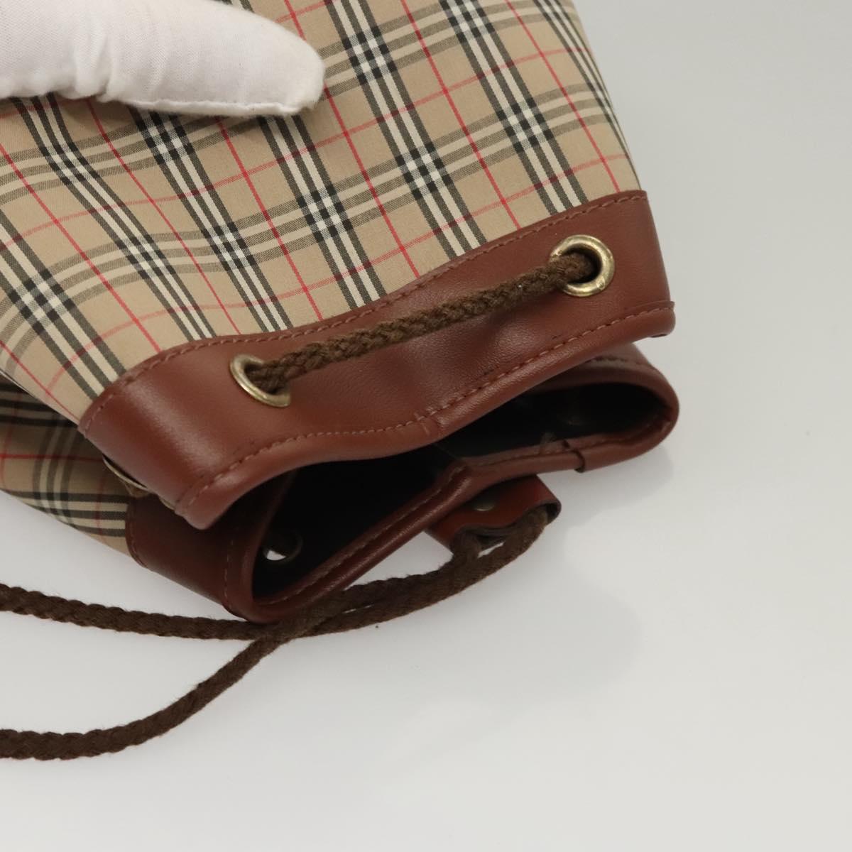 Burberrys Nova Check Shoulder Bag Canvas Beige