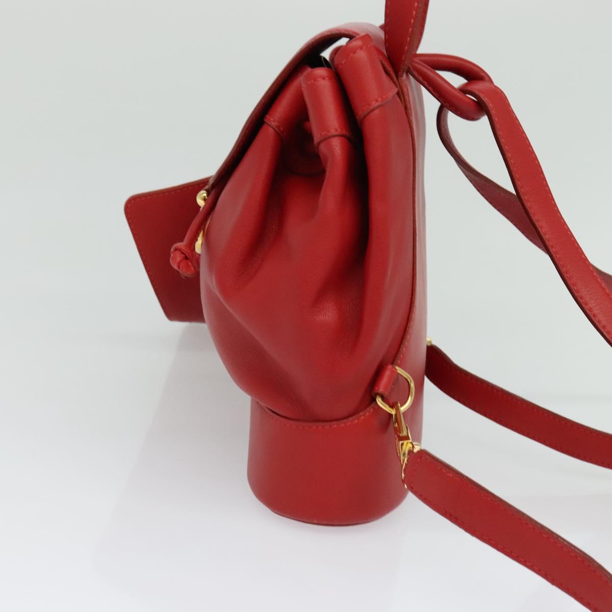 LOEWE Backpack Leather Red Gold