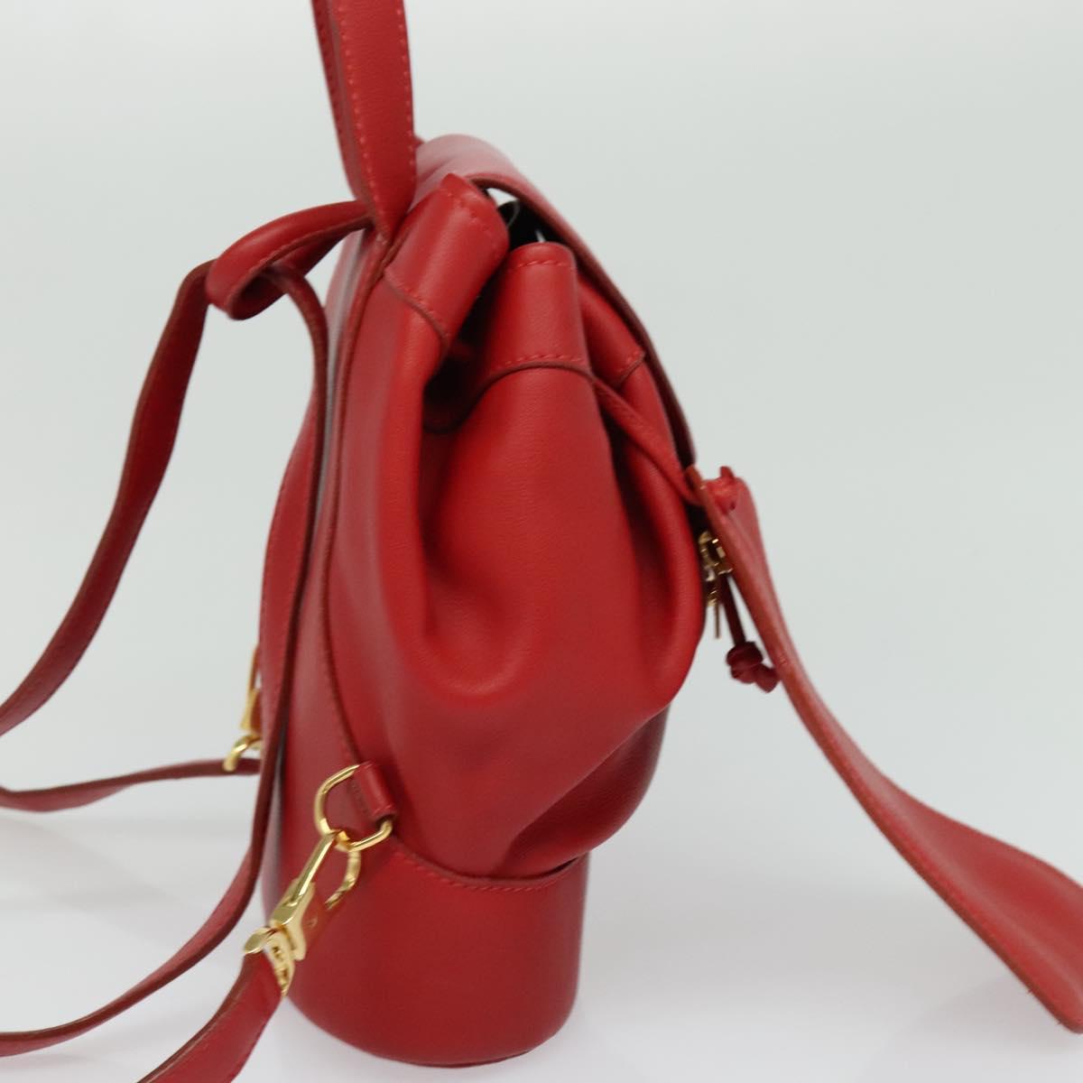 LOEWE Backpack Leather Red Gold