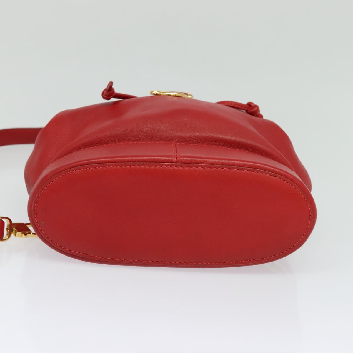 LOEWE Backpack Leather Red Gold