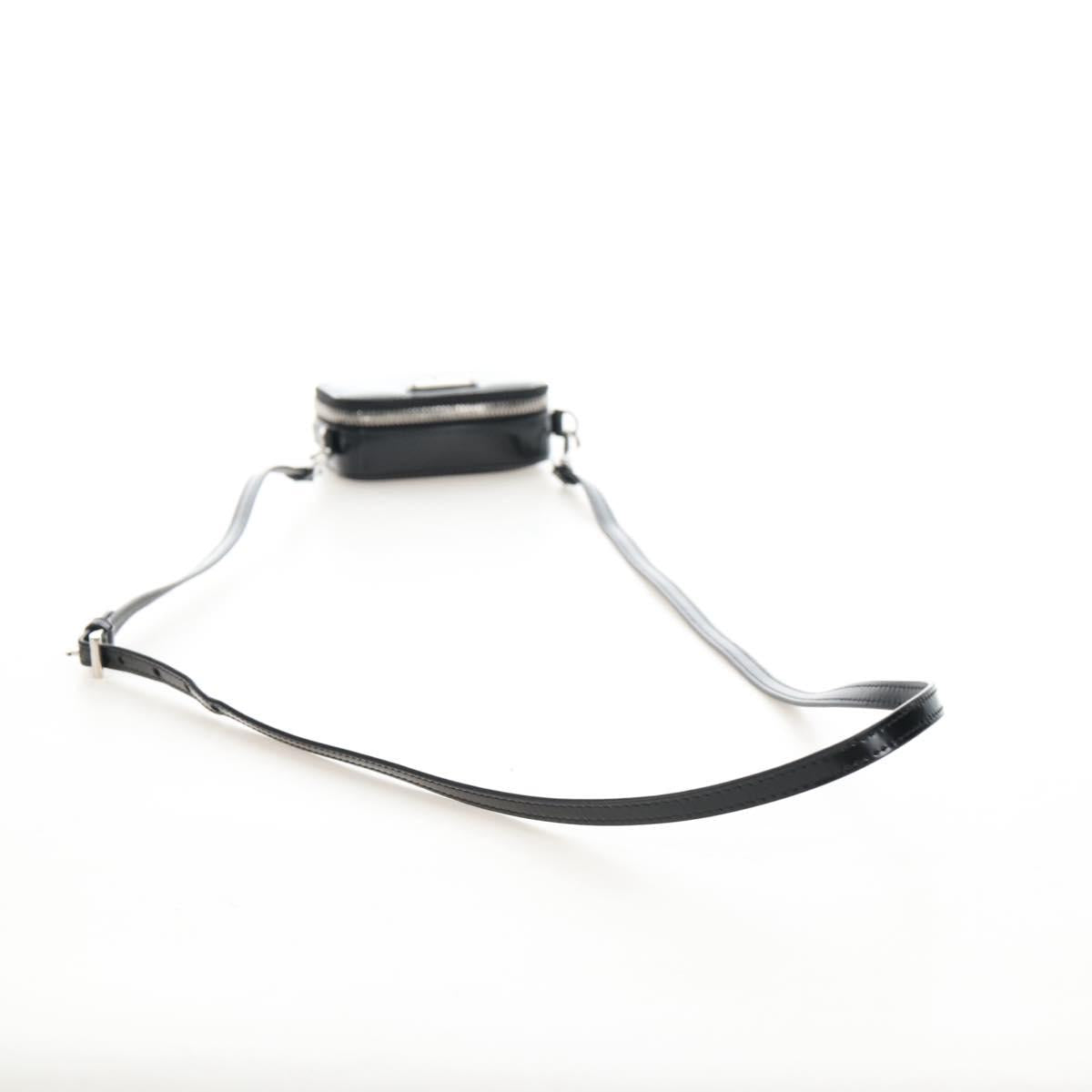 PRADA Shoulder Pouch Leather Black Silver