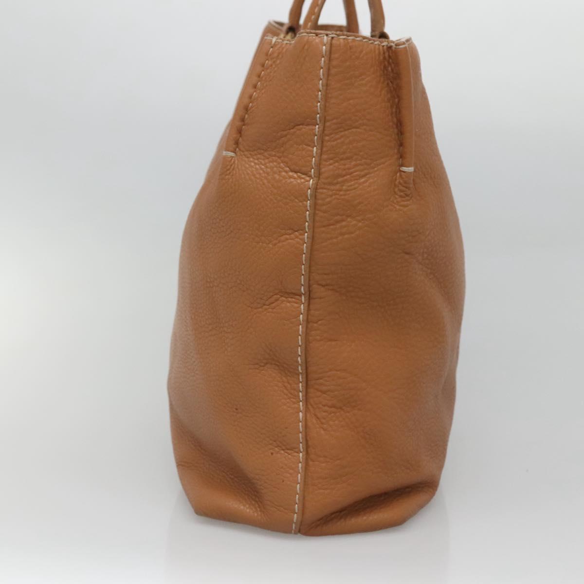 PRADA Hand Bag Leather 2way Beige Gold