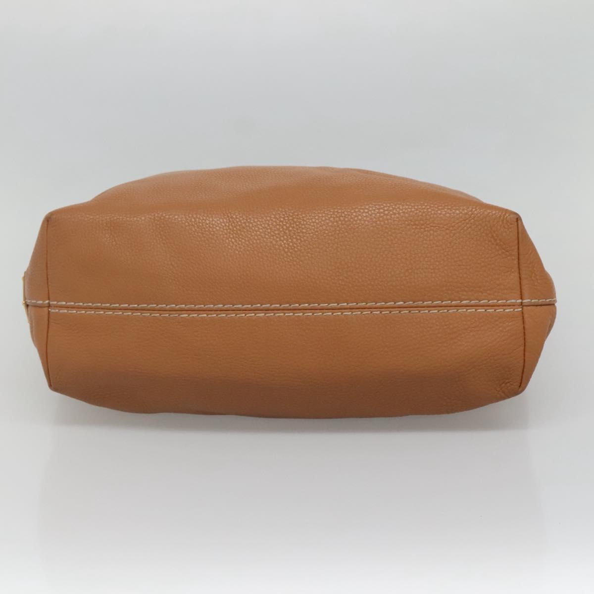 PRADA Hand Bag Leather 2way Beige Gold