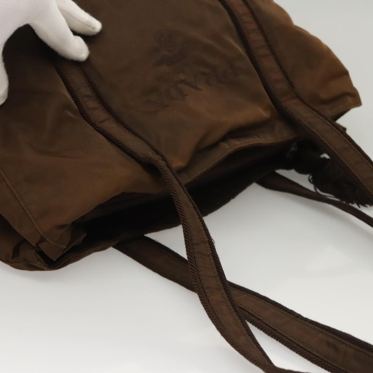 PRADA Tote Bag Nylon Brown