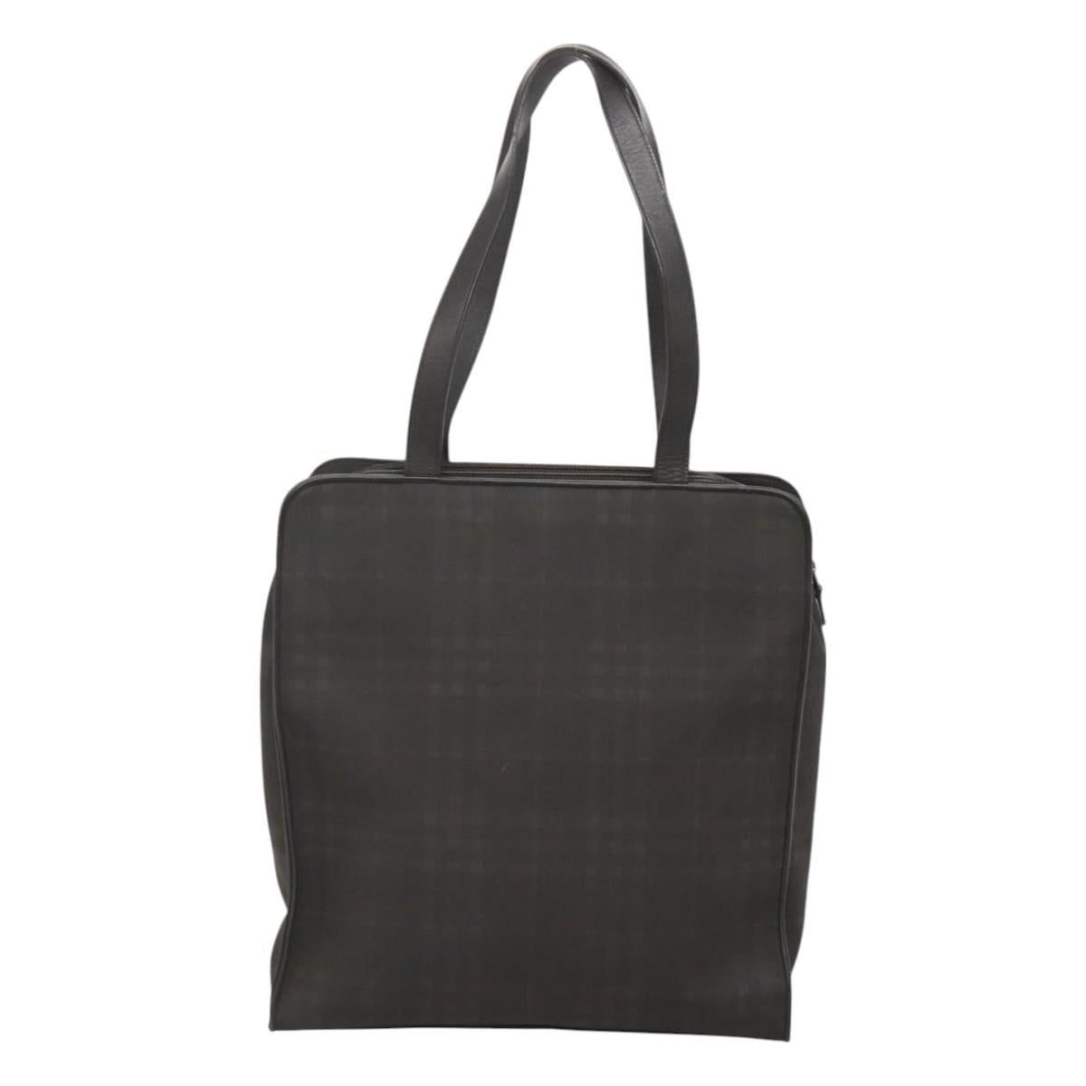 BURBERRY Nova Check Tote Bag PVC Black