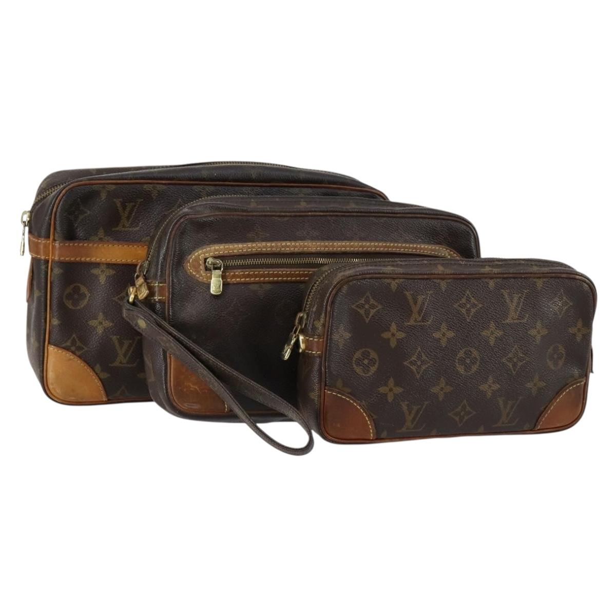 Louis Vuitton Monogram Clutch Bag 3 Set LV