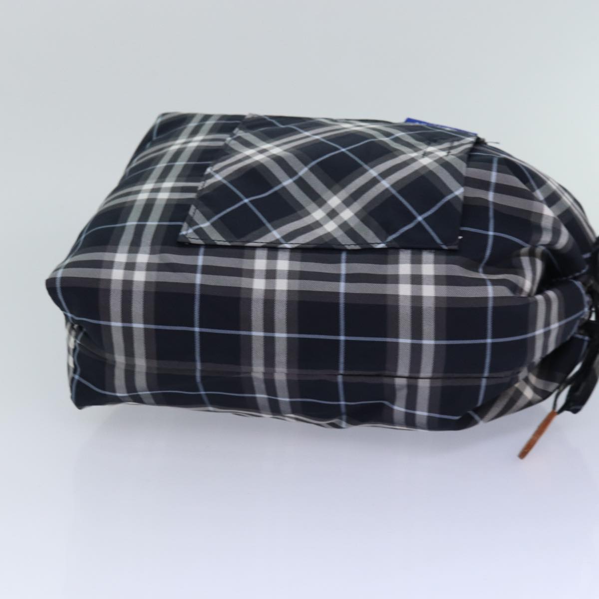 BURBERRY Nova Check Blue Label Drawstring Bag Pouch Nylon Navy