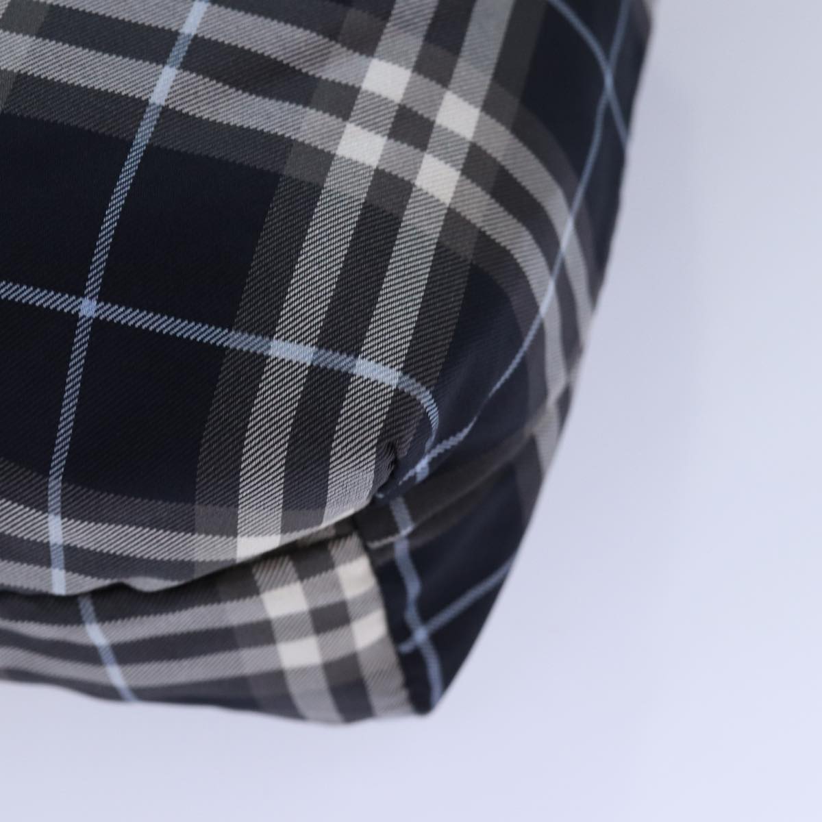 BURBERRY Nova Check Blue Label Drawstring Bag Pouch Nylon Navy