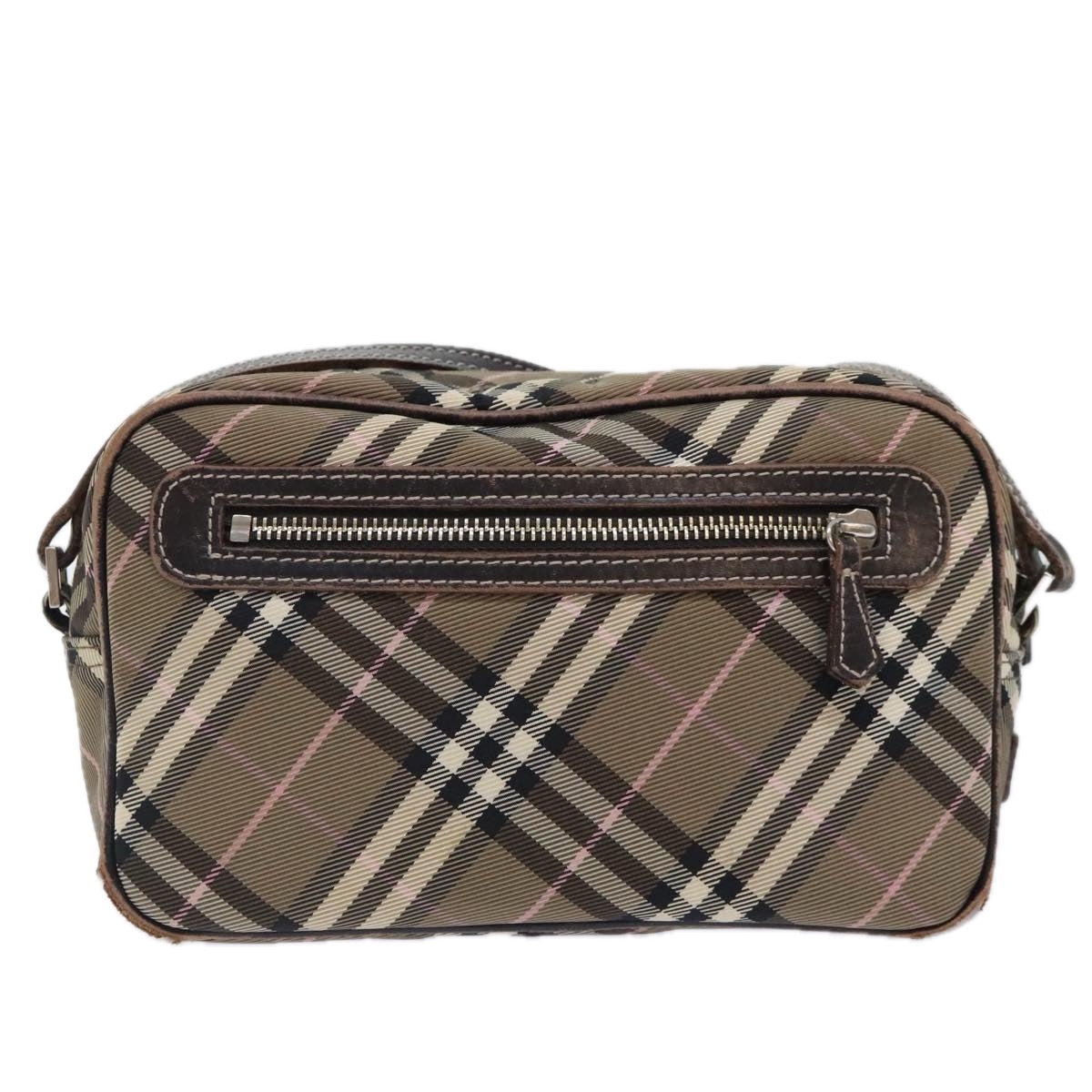 BURBERRY Nova Check Blue Label Shoulder Bag Nylon Brown