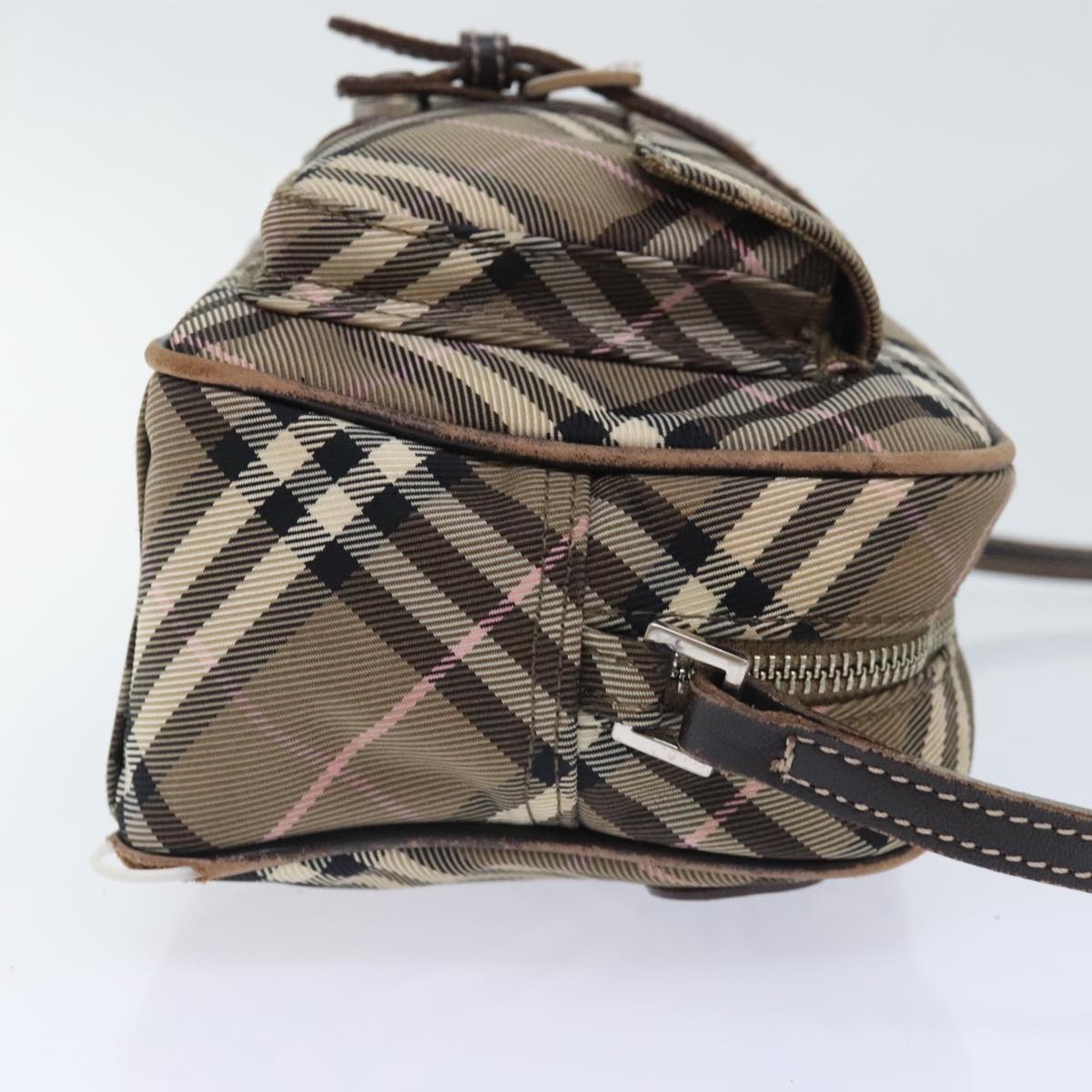 BURBERRY Nova Check Blue Label Shoulder Bag Nylon Brown