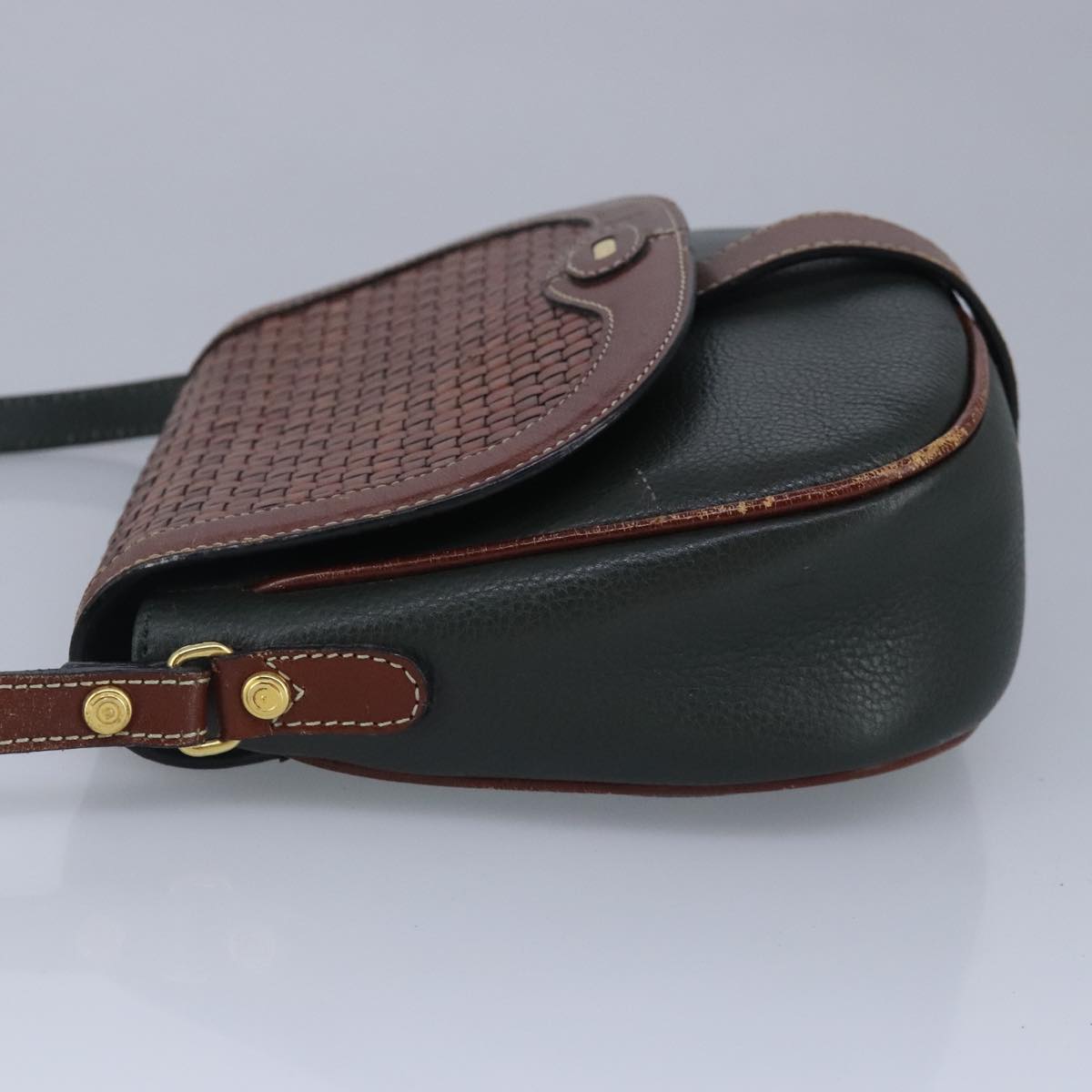 BALLY Shoulder Bag Leather Brown Green