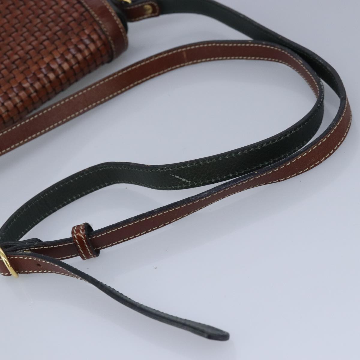 BALLY Shoulder Bag Leather Brown Green