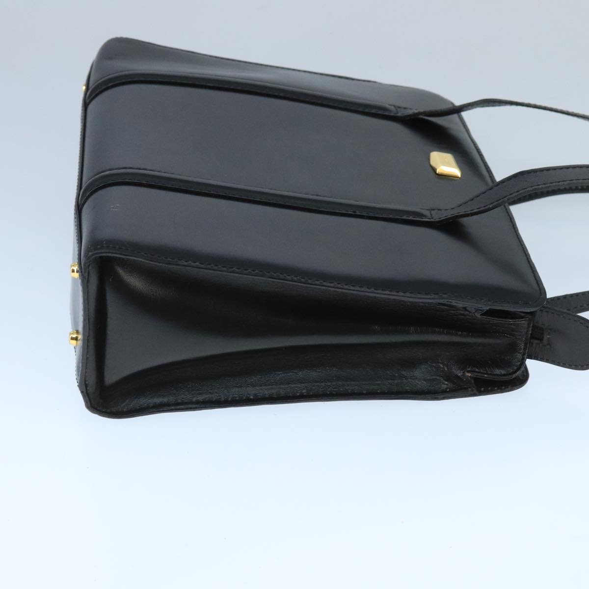 BALLY Shoulder Bag Leather Black Gold