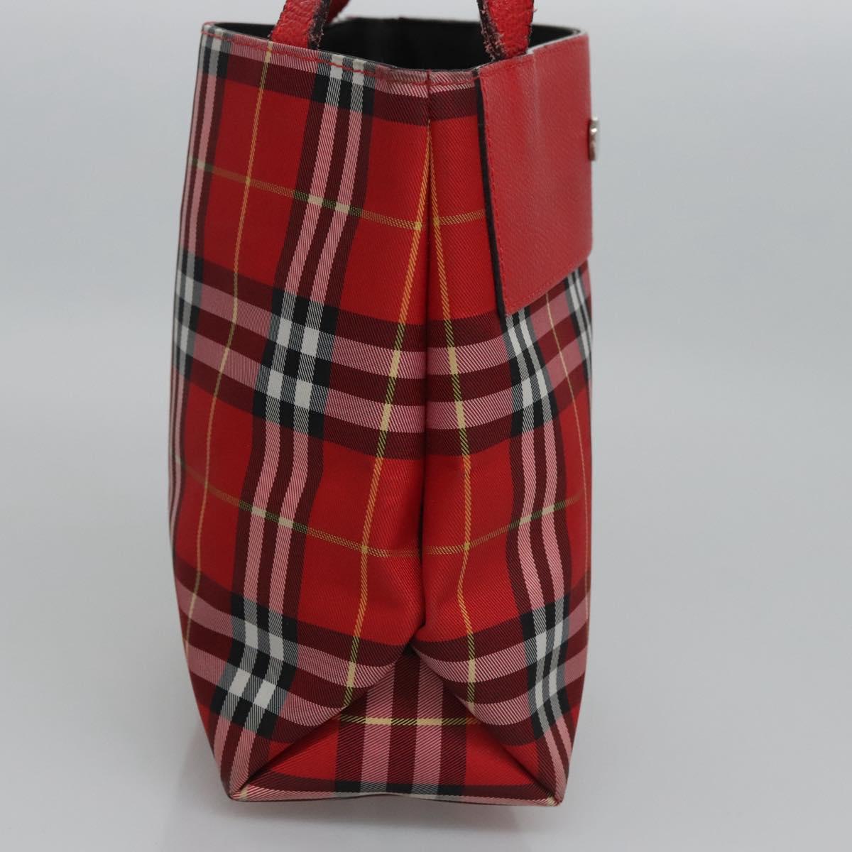 BURBERRY Nova Check Hand Bag Nylon Red
