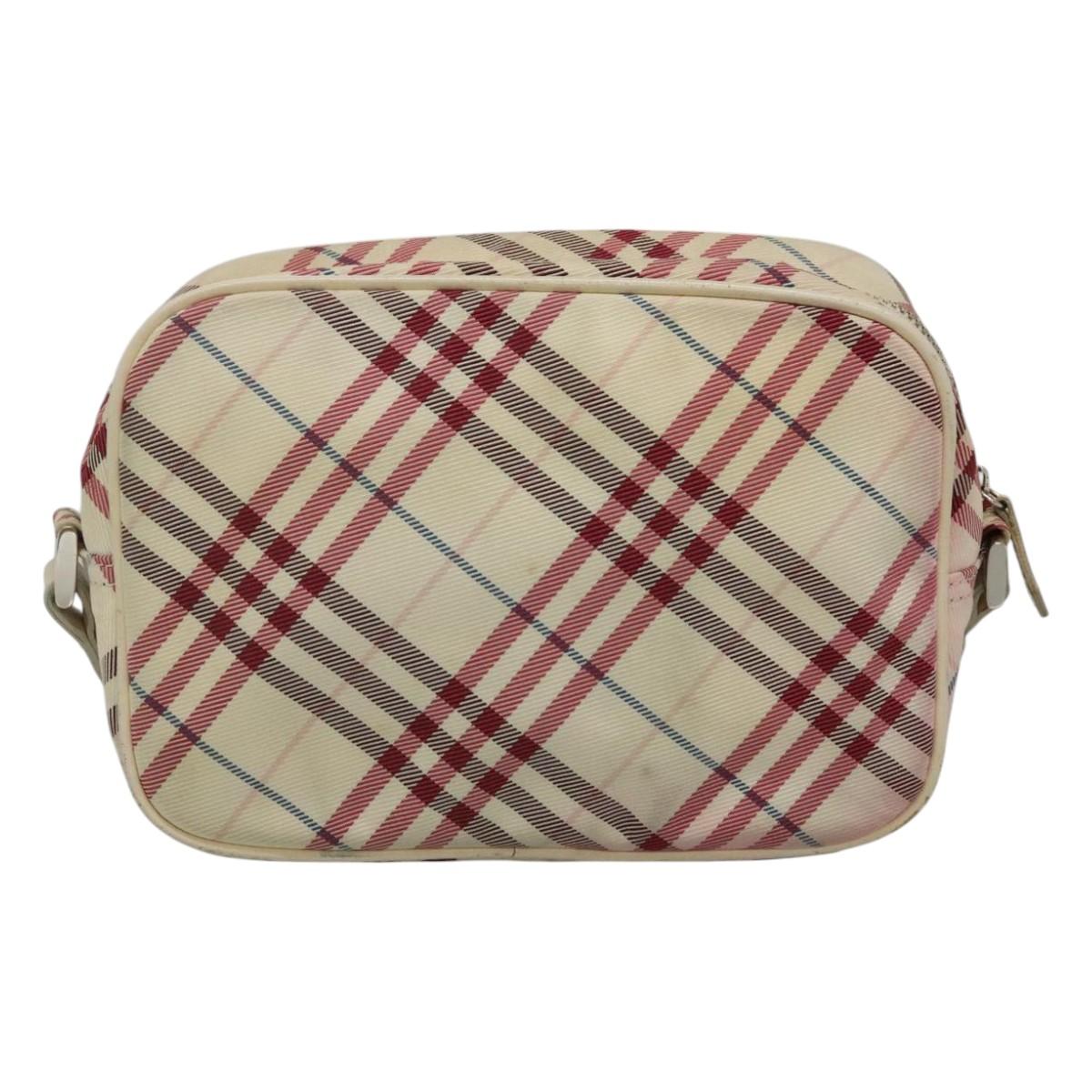 BURBERRY Nova Check Blue Label Shoulder Bag Nylon White