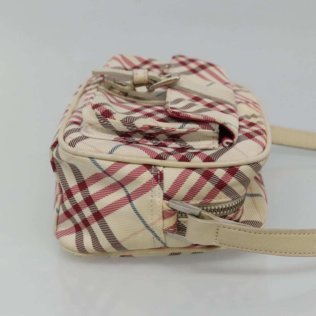BURBERRY Nova Check Blue Label Shoulder Bag Nylon White