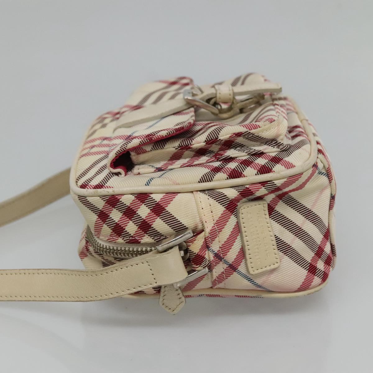 BURBERRY Nova Check Blue Label Shoulder Bag Nylon White