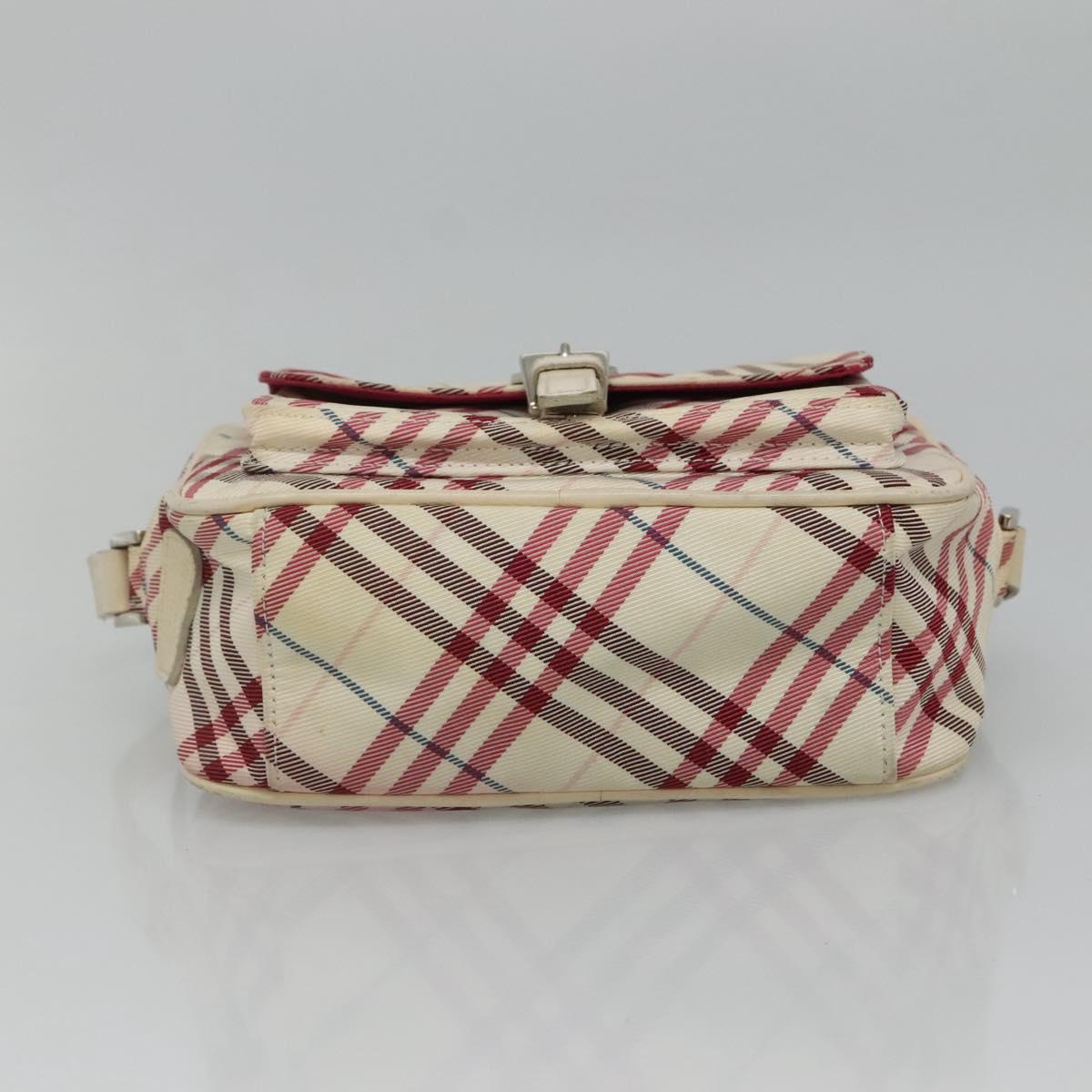 BURBERRY Nova Check Blue Label Shoulder Bag Nylon White