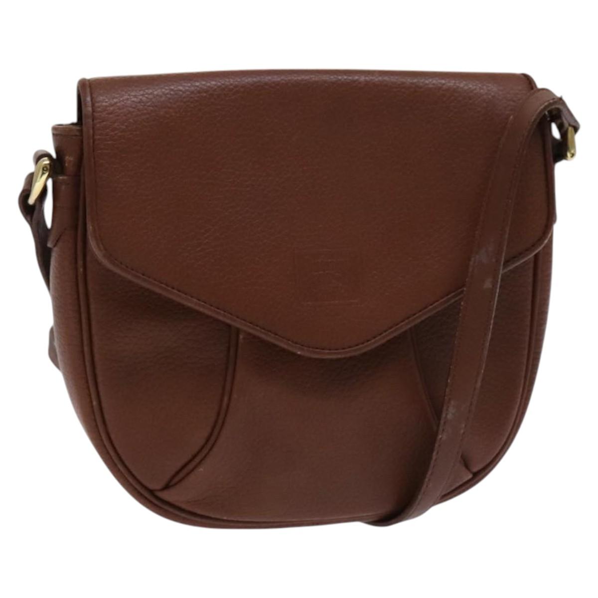 Burberrys Shoulder Bag Leather Brown