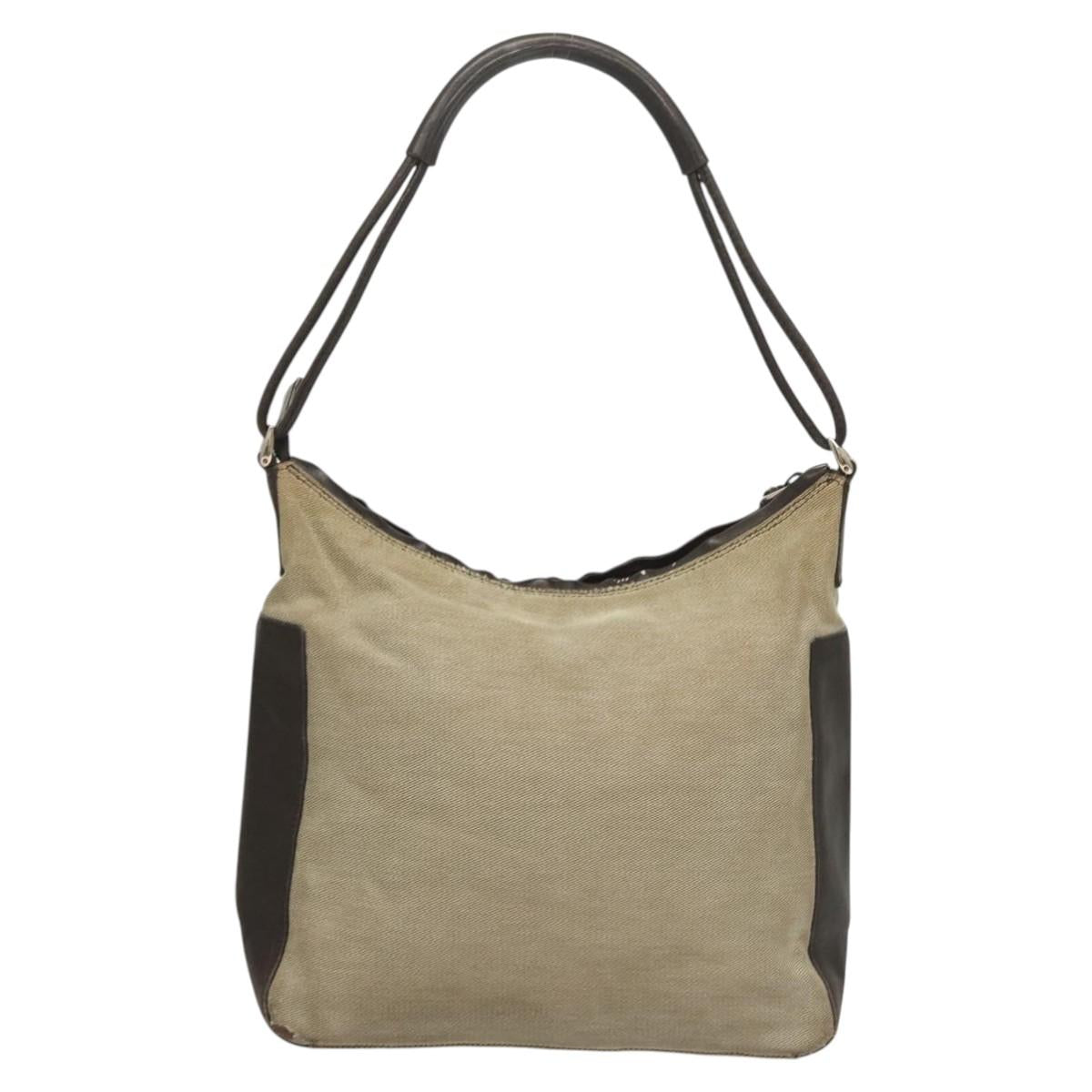 GUCCI Shoulder Bag Canvas Gray Silver 77112