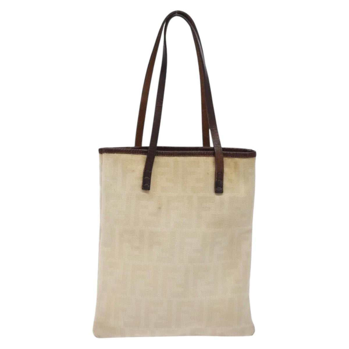 FENDI Zucca Canvas Hand Bag Beige Brown