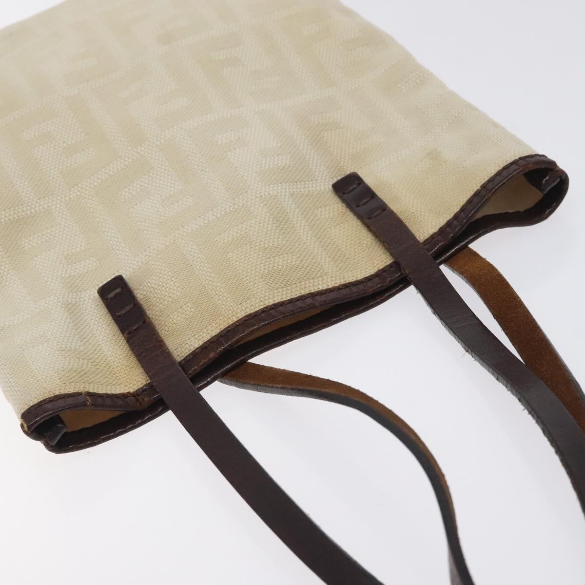 FENDI Zucca Canvas Hand Bag Beige Brown