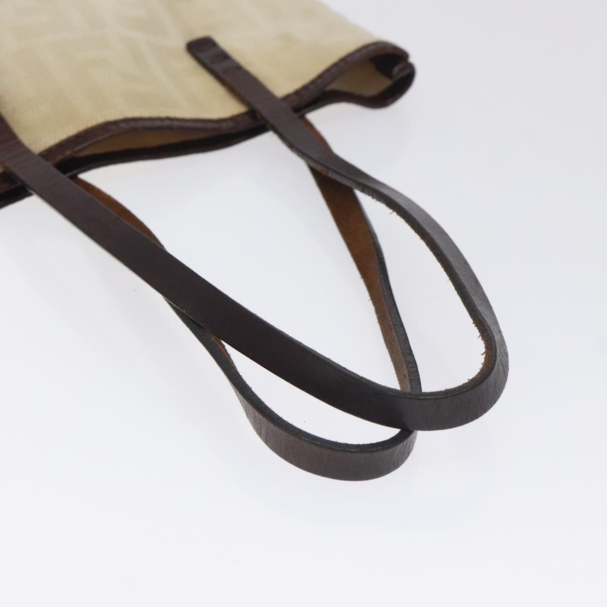 FENDI Zucca Canvas Hand Bag Beige Brown