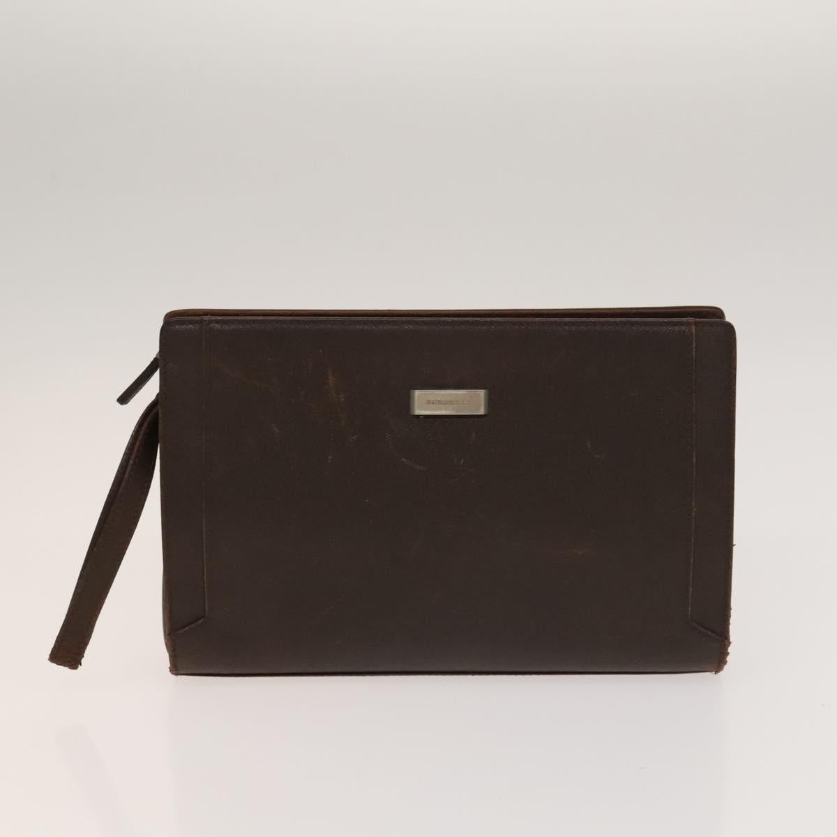 BURBERRY Clutch Bag Leather 2Set Brown