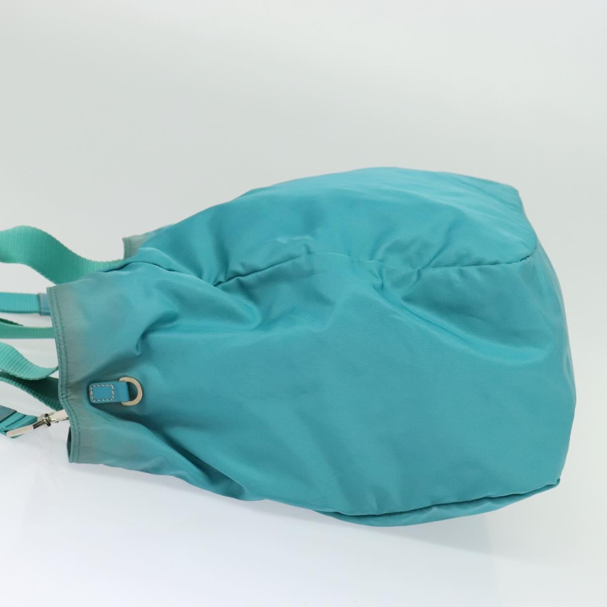 PRADA Tote Bag Nylon 2way Turquoise Blue Silver