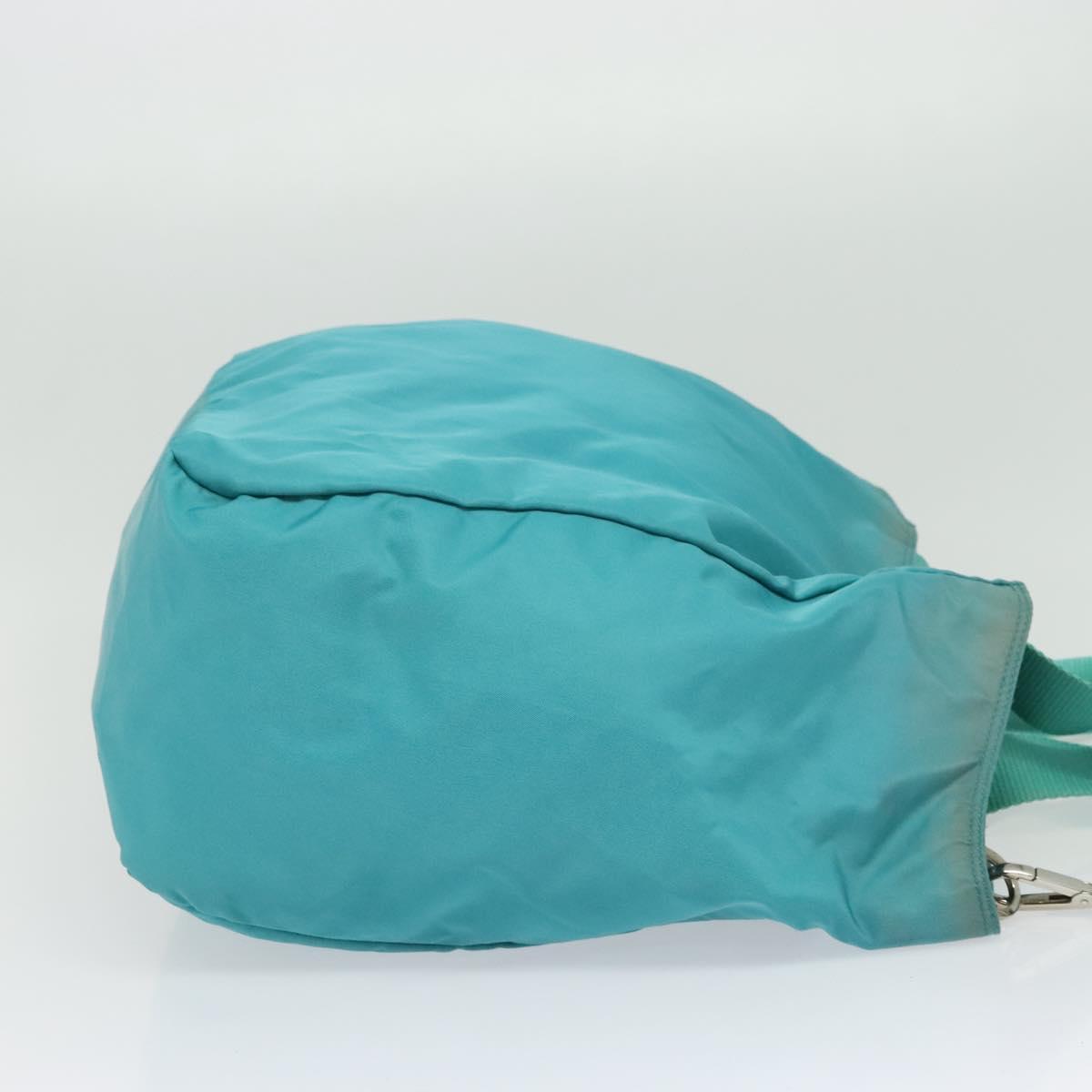 PRADA Tote Bag Nylon 2way Turquoise Blue Silver