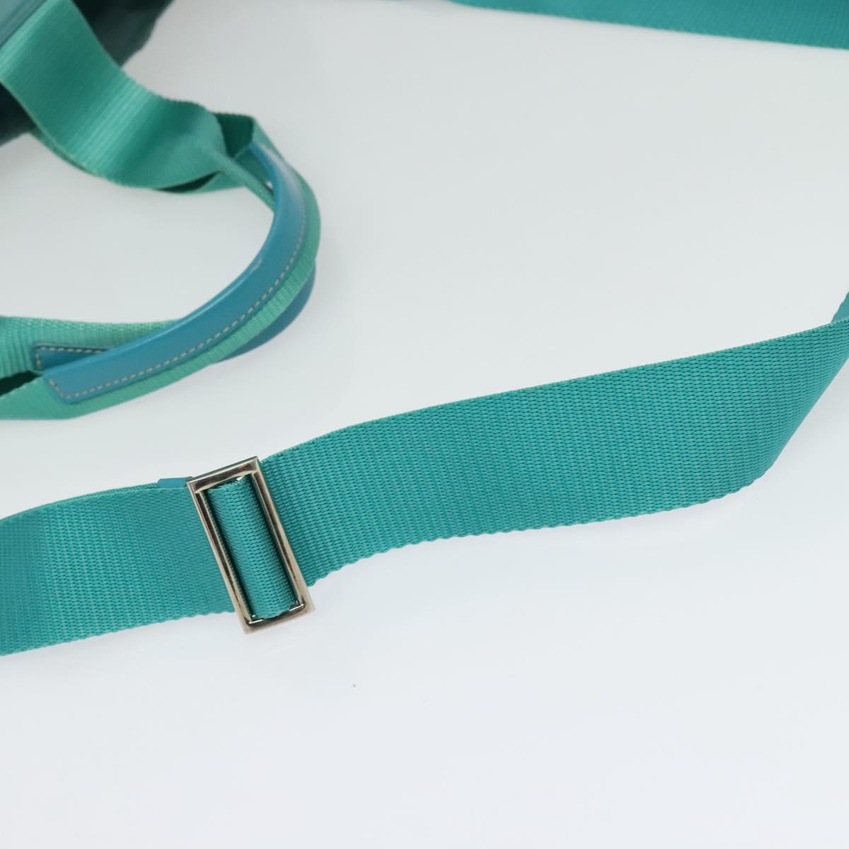 PRADA Tote Bag Nylon 2way Turquoise Blue Silver