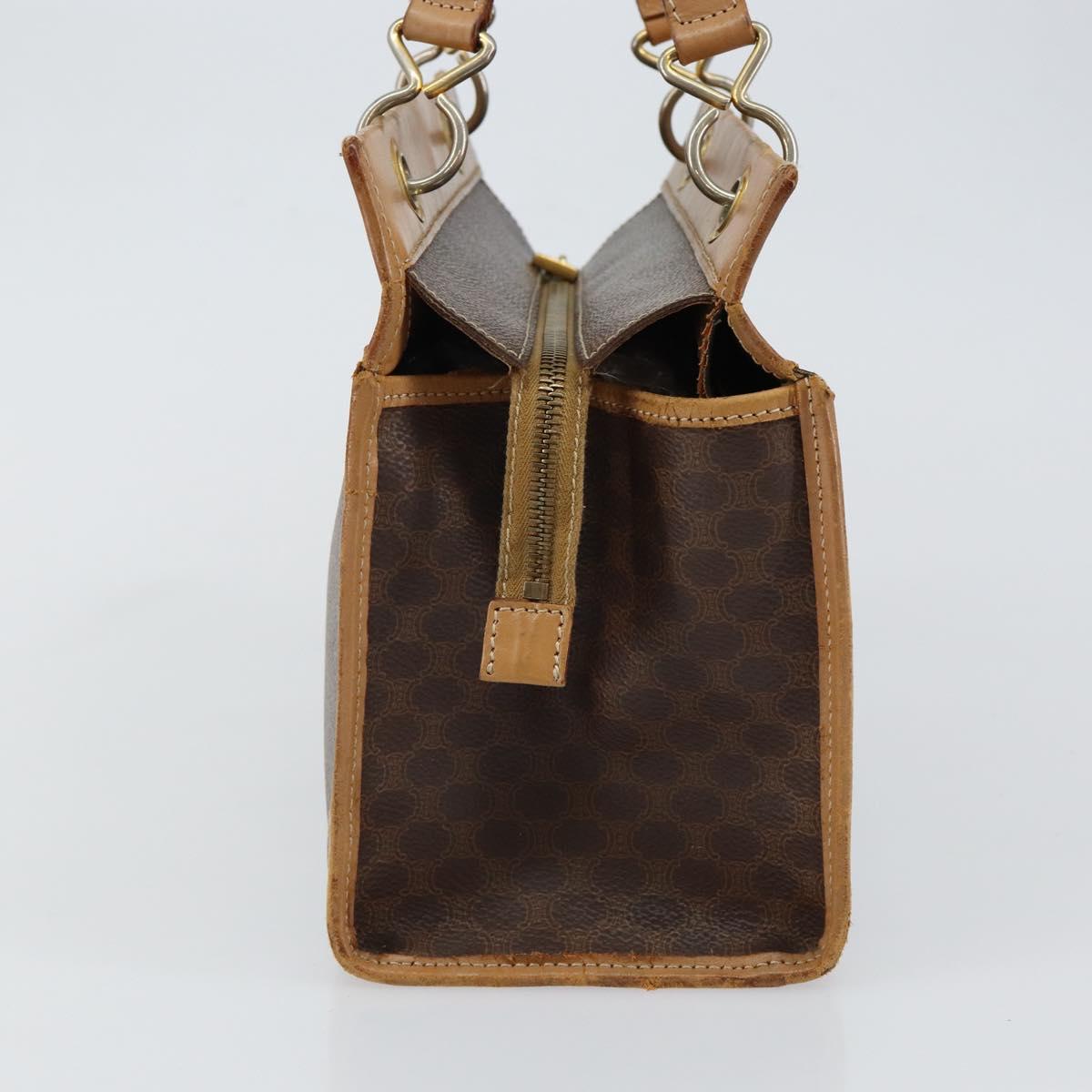 CELINE Macadam Canvas Hand Bag Brown Gold
