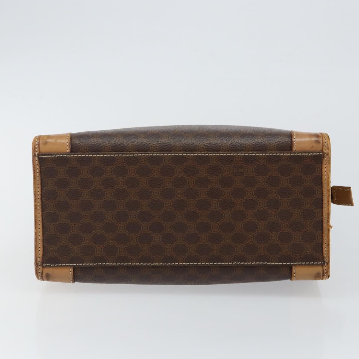 CELINE Macadam Canvas Hand Bag Brown Gold