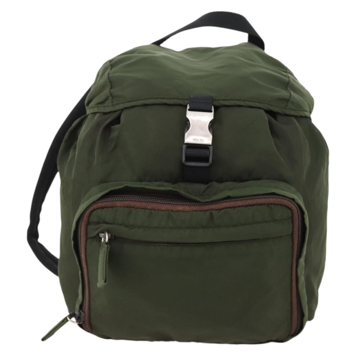PRADA Backpack Nylon Green Silver