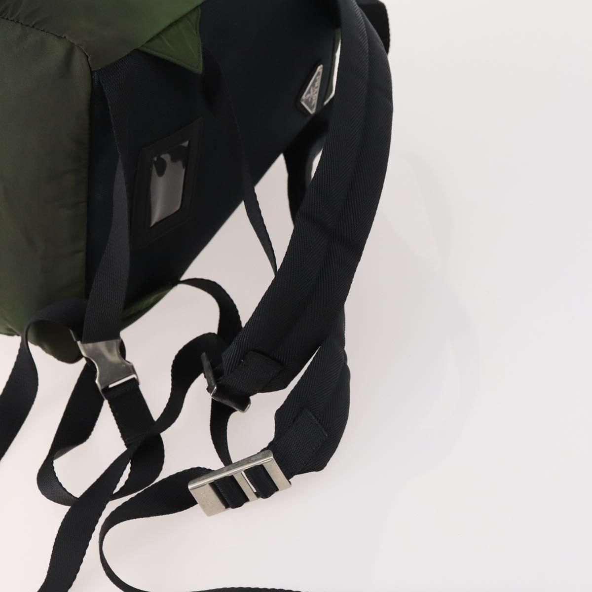 PRADA Backpack Nylon Green Silver
