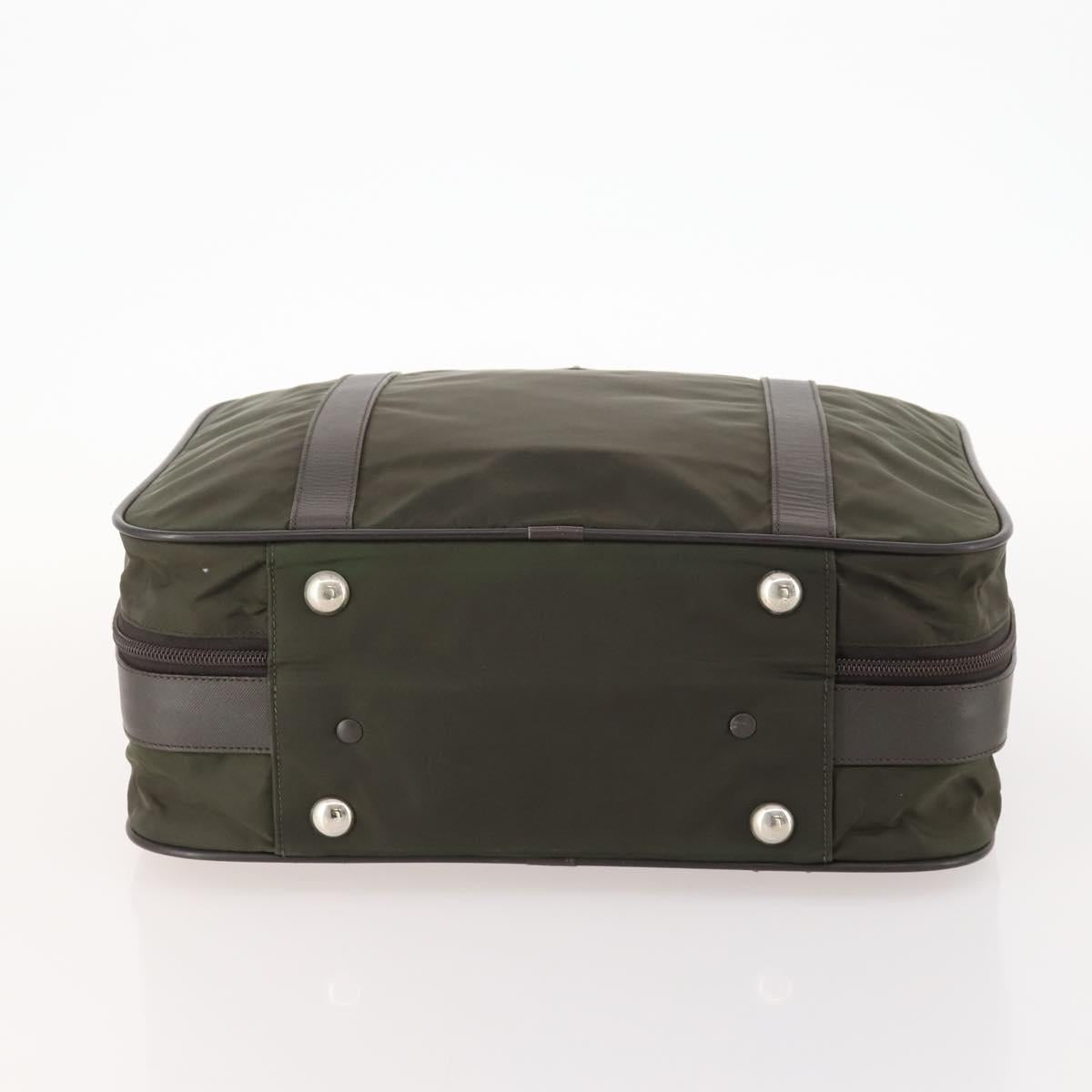 PRADA Business Bag Nylon Khaki Silver