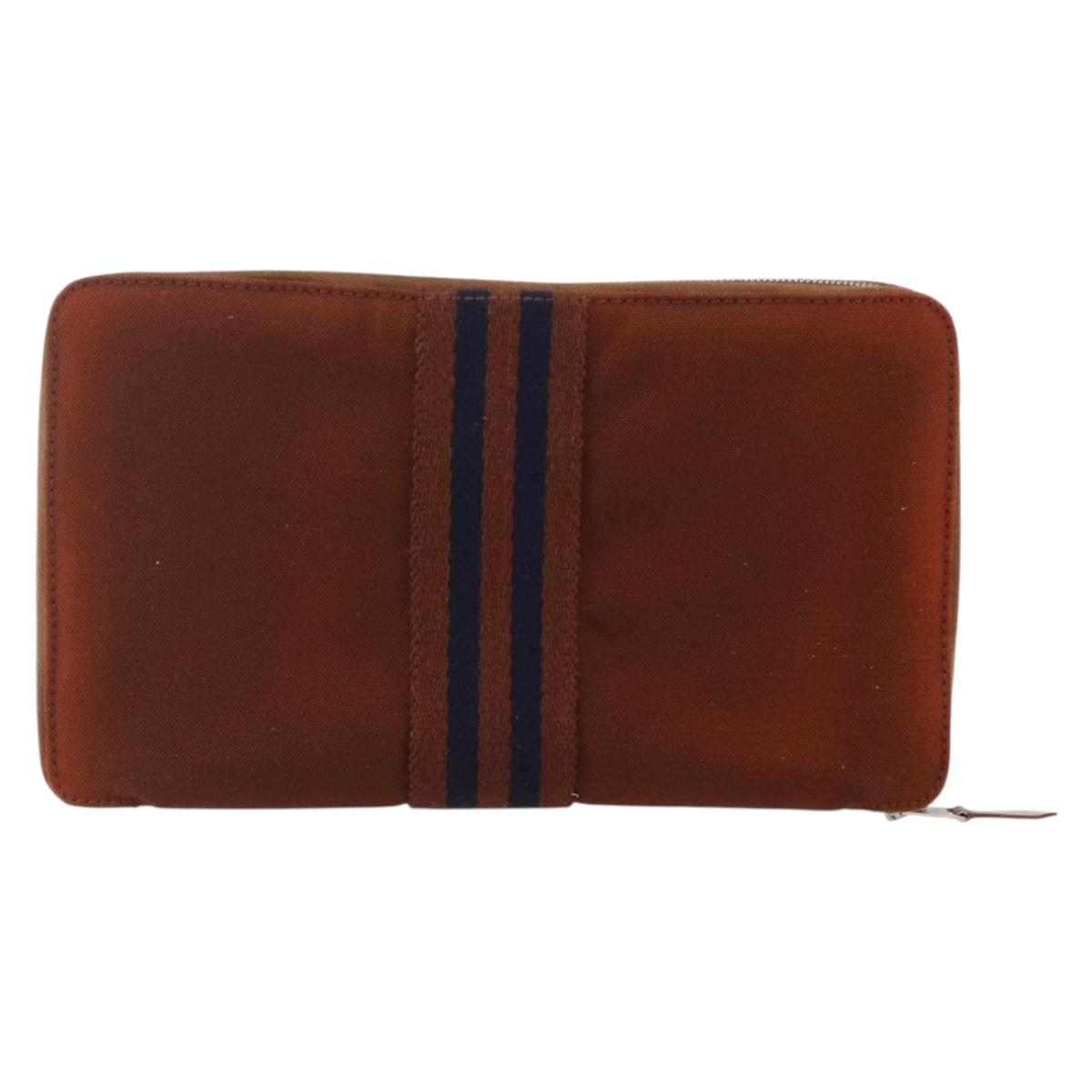 HERMES Fourre Tout Perth GM Long Wallet Canvas Brown