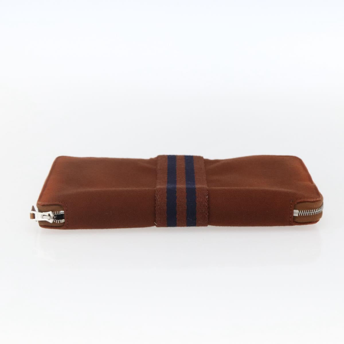 HERMES Fourre Tout Perth GM Long Wallet Canvas Brown