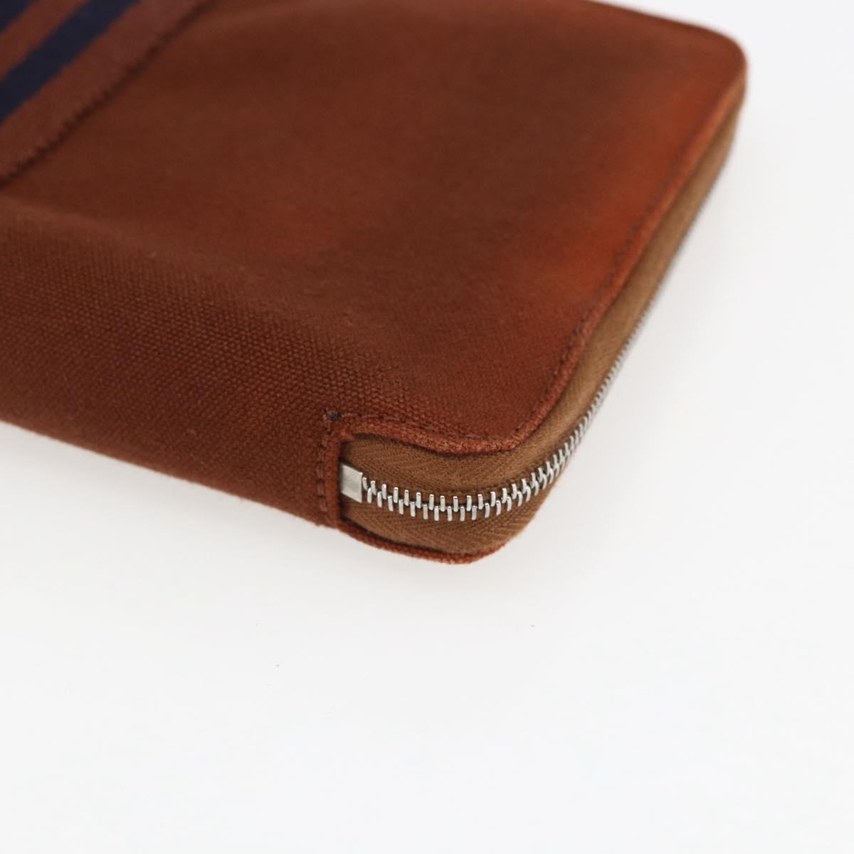 HERMES Fourre Tout Perth GM Long Wallet Canvas Brown
