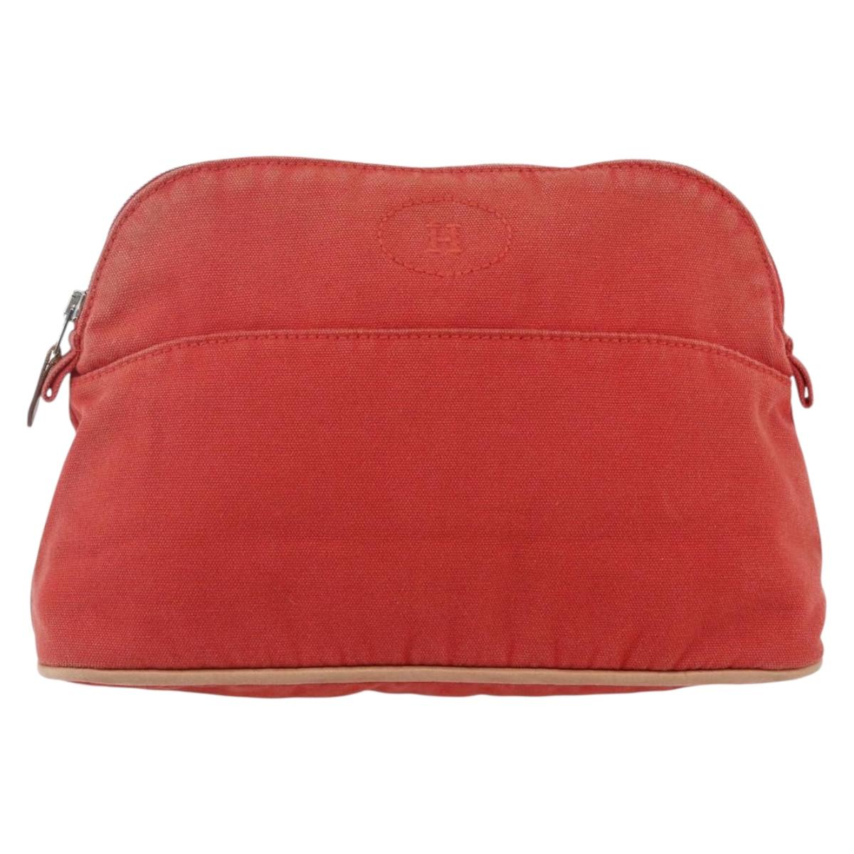 HERMES Bolide MM Pouch Canvas Red