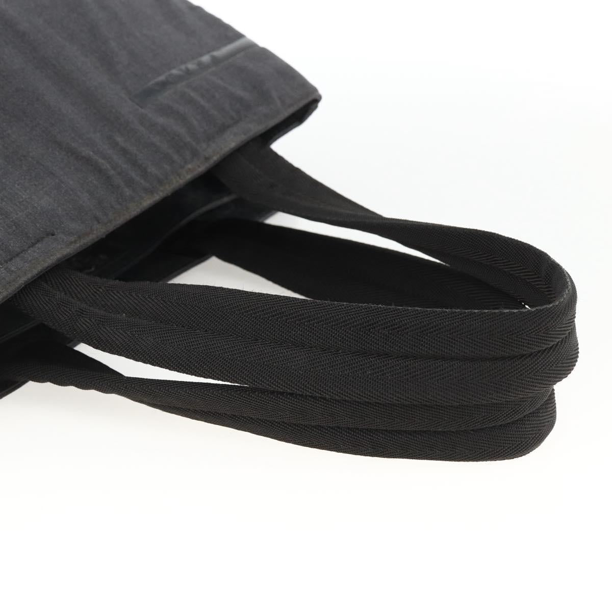 PRADA Hand Bag Canvas Gray Silver